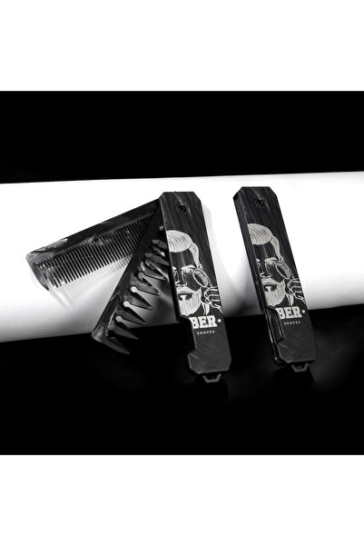 Choice 2 teeth New 2/3 in 1 Carving Pattern Mini Folding Combs Portable Wide ...