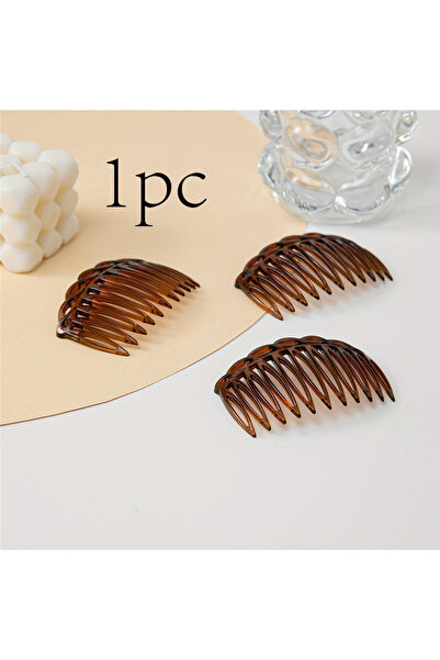 Choice مشط جانبي للشعر من البلاستيك ذو أسنان بنية داكنة، مشط حلزوني عتيق الطر...