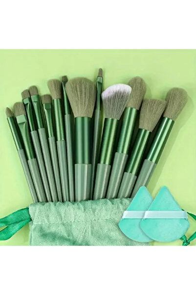 Choice16 مجموعة فرش مكياج خضراء مكونة من 13 قطعة بشعيرات نايلون صناعية فاخرة ...