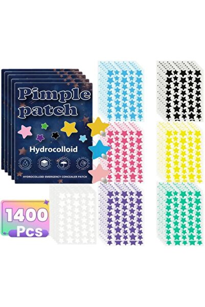 Choice 1400 قطعة زرقاء من لصقات حب الشباب الملونة على شكل نجمة من البولي إيثي...