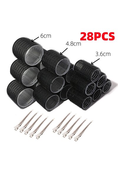 Choice1 black 28pcs/Set Hair Roller Sets Self Grip Hook Hair Curlers Heatless...