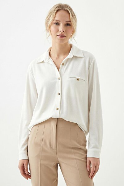 Rays 3081A Front Buttoned Shirt Ecru