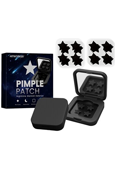 Choice 60 قطعة من لصقات حب الشباب السوداء على شكل نجمة، معبأة في علبة مرآة - ...