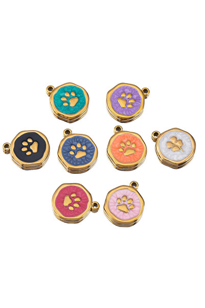 Choice random color 8pcs 3 8pcs Stainless Steel Colored Enamel Love Heart Sha...