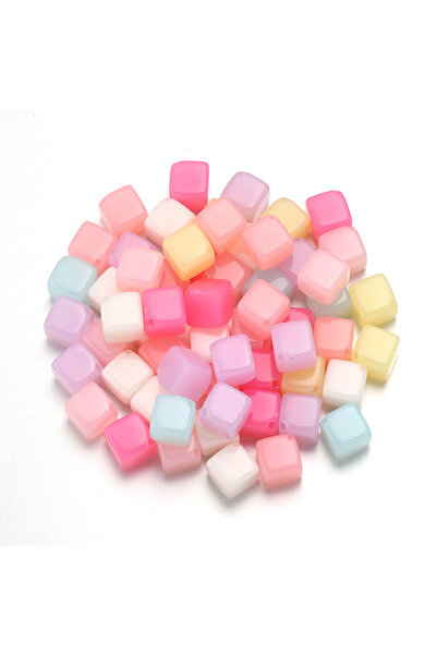 Choice1 Mix Color 2 50pcs Candy Color Acrylic Square Bead 10mm Mixed Color Lo...