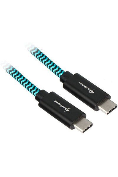 SHARKOON USB 3.1 C-C black / blue 0.5m - Aluminum + Braid