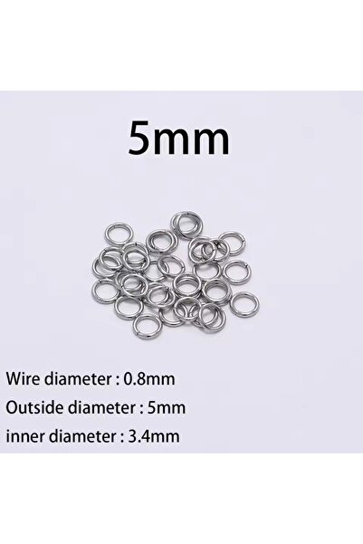 Choice 0.8 x 5mm 200pcs 200Pcs 3-10mm Stainless Steel Split Ring Open Single ...
