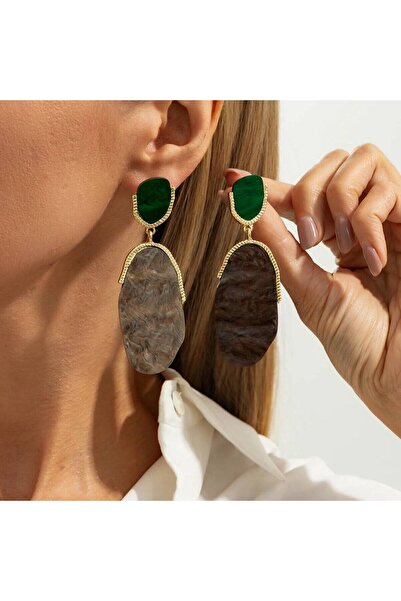 Choice Mixed Color Salircon Vintage Irregular Oval Resin Drop Earrings Women ...