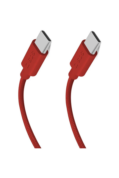 SBS Cablu împletit USB-C TECABLETISUETCCR - 1,5 m 60 W - Roșu