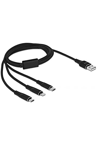 DELOCK USB 3in1 Lightn. mUSB / USB-C 1m - 87155 black