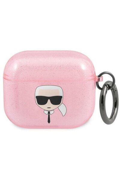 Karl Lagerfeld KLA3UKHGP Husa AirPods 3 rożowy/roz Glitter Karl`s Head