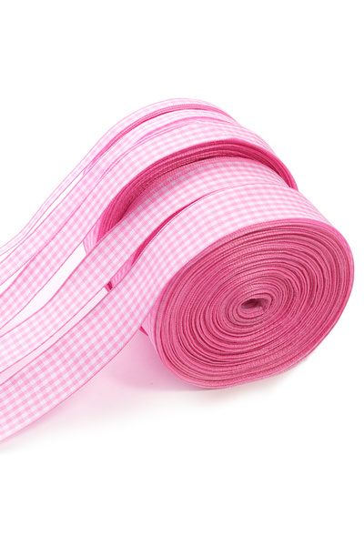 Choice5 6mm Pink 6/10/15/20/25mm Plaid Ribbon Grid Printed Ribbon Tape For We...