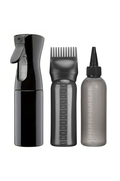 Choice1 Black set 3-pcs Plastic Refillable Continuous Spray Bottles, Root Com...
