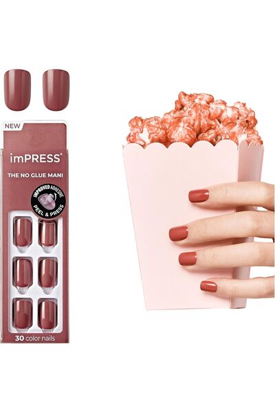 Impress Color Press On Manicure, Gel Nail Set with Pure Fit Technology, Short...