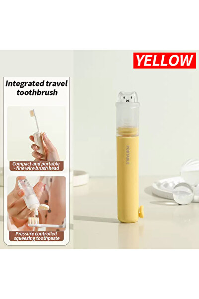 Choice قطعة واحدة صفراء - علبة سفر عملية لفرشاة الأسنان، طقم فرشاة أسنان قابل...