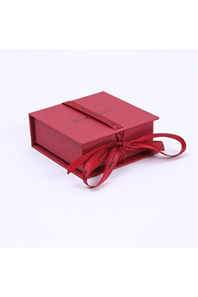 Choice علبة هدايا مجوهرات حمراء مزينة بشريط تهنئة - منظم متعدد الألوان مبطن ب...