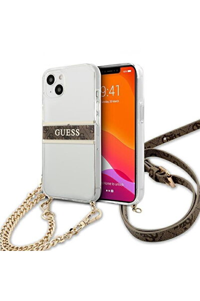 Guess GUHCP13SKC4GBGO iPhone 13 mini 5.4" Transparent hardcase 4G Brown ...