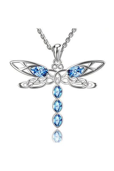 Choice XL1204 Huitan Blue CZ Dragonfly Necklace for Women New Fashion Animal ...