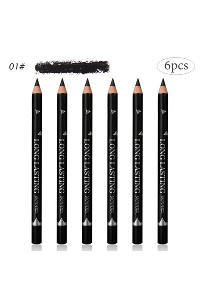 Choice 6pc-01BLACK 6/12Pcs Eye Brow Pencil Waterproof Professional Women Eye ...