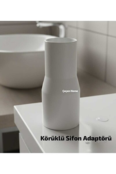 ÇEÇEN HOME (1 Adet) Plastik Körüklü Sifon Adaptörü, Gırtlak Boru Adaptörü Düş...