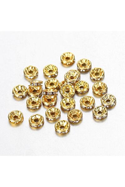 Choice 8mm gold 100pcs 6/8/10mm Rhinestone Rondelles Spacers Beads For DIY Je...