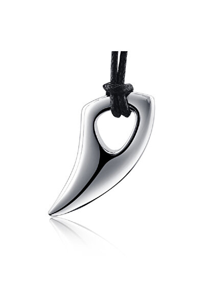 Choice قلادة من الجلد بتصميم سن الذئب، طولها 60 سم، بنمط بانك هيب هوب، للرجال...