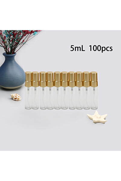 Choice1 بخاخ زجاجي قابل لإعادة التعبئة، 100 قطعة، سعة 5 مل، ذهبي، 100 قطعة، 5...