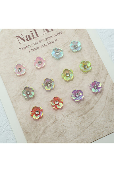 Choice مجموعة متنوعة - 50 قطعة/عبوة، 9×9 مم، زينة أظافر أورورا بخمس بتلات - ف...