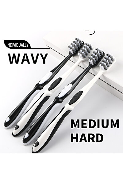 Choice 6 pieces Medium Hard Bristled Toothbrush,Set of 6, Medium Harder Brist...