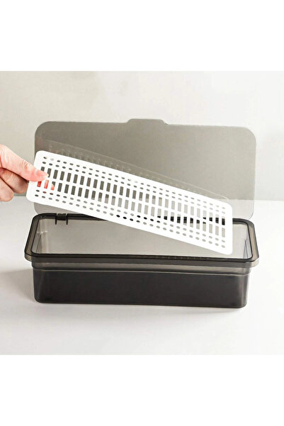 Choice علبة تخزين فرش مكياج رمادية اللون، قطعة واحدة، علبة تخزين شفافة مقاومة...