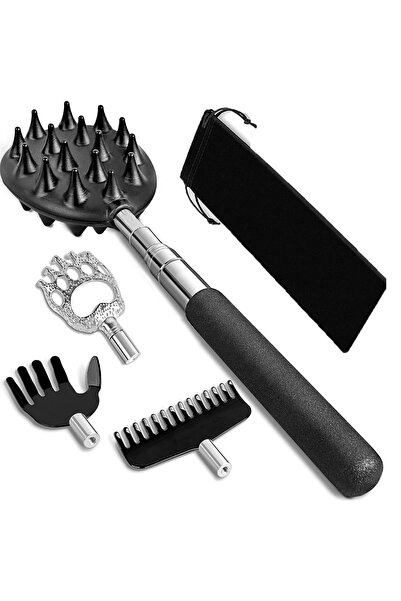 Choice مجموعة من 4 قطع من أدوات حك الظهر القابلة للتمديد مع 4 رؤوس حك قابلة ل...