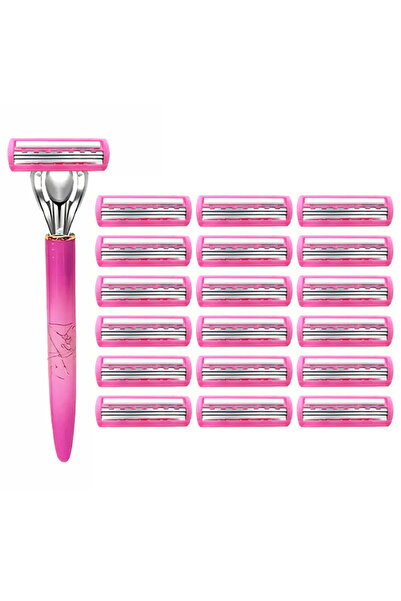Choice3 1 handle 18 blades Women's Body Hair Bikini 3-Layer Safety Razor Blad...