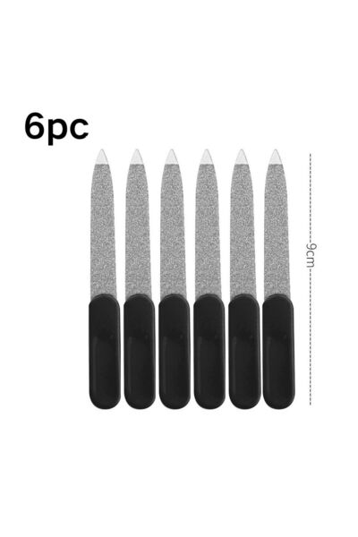 Choice مبرد أظافر معدني مكون من 6 قطع، بمقبض أسود وحافة قوية، ذو وجهين، لشحذ ...