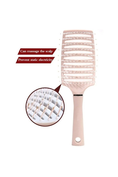 Choice مشط تدليك فروة الرأس الوردي الناعم ذو الأسنان العريضة، فرشاة تدليك الش...
