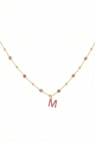 Queen Silver Jewelry 925 ayar gümüş. ruby zirkon taşlı (fuşya) ,toplu zincirl...