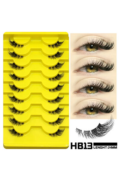 Choice 9pairs-HB13 Veltrinay Half Lashes Natural Fake Lashes Wispy Cat Eye La...