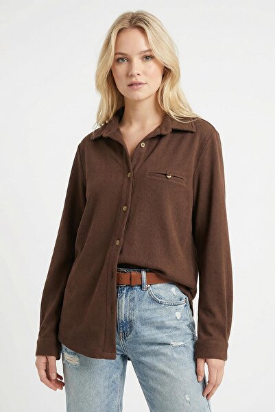 Rays 3081A Front Buttoned Shirt Coffee