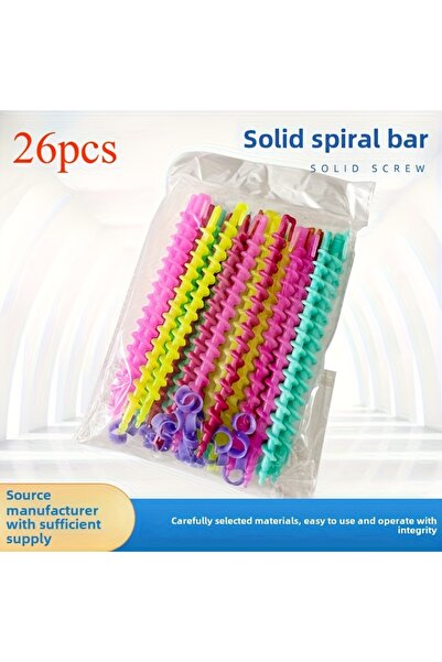 Choice 26PCS 26-piece mixed color spiral curling iron - heat-resistant plasti...