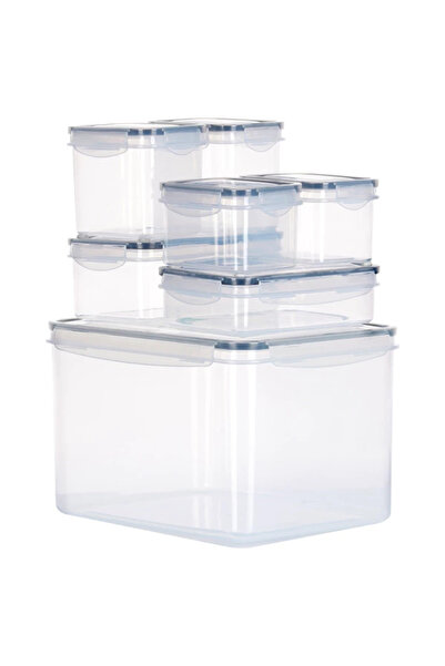 Zentrada Set of 7 food containers with lid and seal, Vilde, transparent, food...