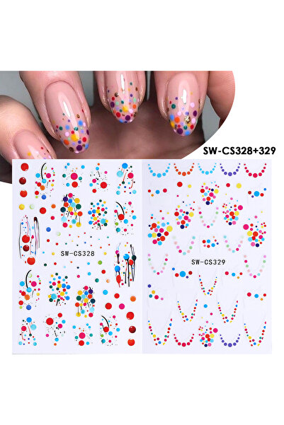 Choice SW-CS328 329 2pcs Y2K Poker Cherry Nail Sticker Billiard 8-Ball Rhombu...