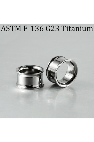 Choice أقراط دائرية 12 مم فضية - قطعتان F-136 تيتانيوم مزروع مجوف مزدوج التوه...