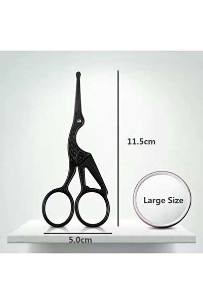 Choice Black Large Facial Hair Scissors Rounded Professional Stainless Steel ...