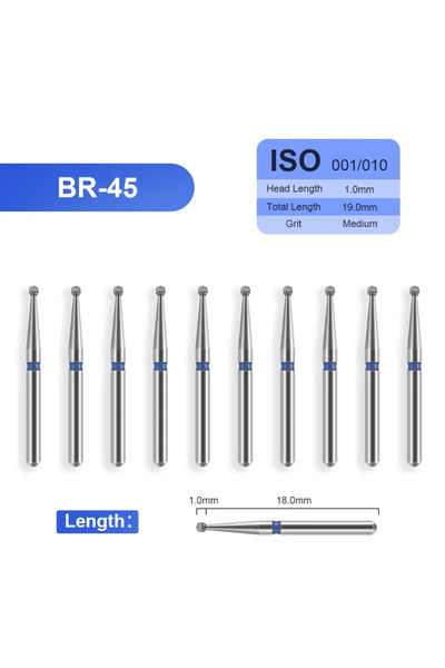 Choice19 مجموعة BR-45 من 10 قطع من مثاقب الماس السنية للاستخدام مع قبضة اليد ...