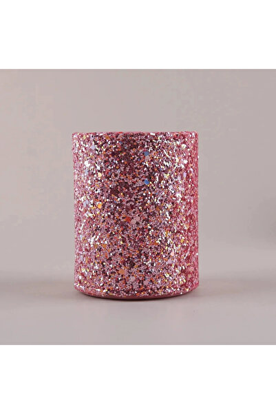 Choice علبة فرش مكياج وردية لامعة، علبة تخزين مستحضرات تجميل، علبة أقلام، مزه...