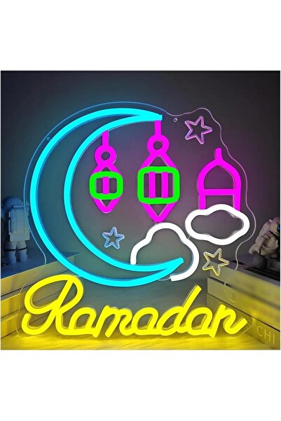 Slasa Ramadan Moon Castle Neon Sign 31×30 cm with 6mm Acrylic Base LED Light