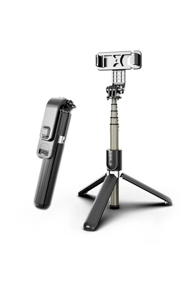 Techsuit Selfie Stick cu Trepied si Telecomanda, 82cm - (L03) - Black