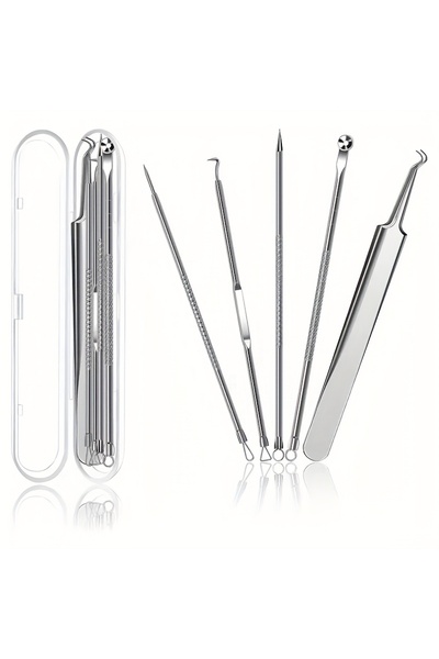 Choice مجموعة أدوات استخراج الرؤوس السوداء والزؤان (5 قطع)، مجموعة ملاقط الرؤ...