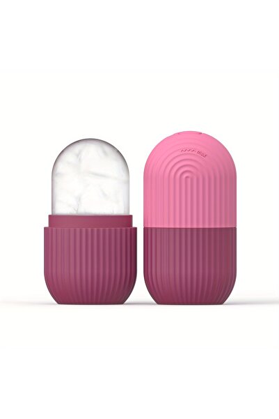 Choice مدلك الوجه والعينين برأس ثلجي من السيليكون باللون الأحمر الوردي - عناي...