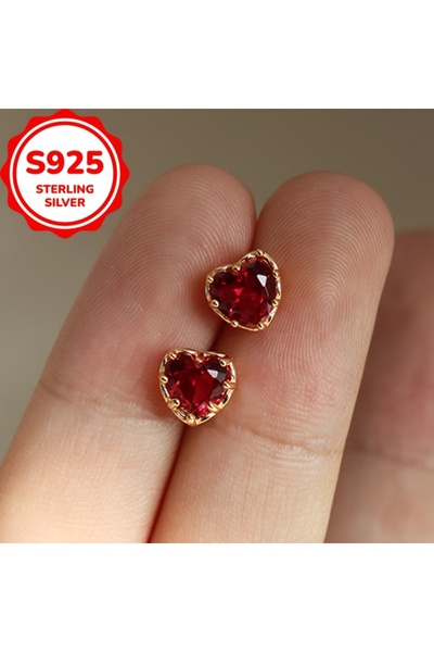 Choice Golden Creative 925 Pure Silver Classic Fashion Anti-Allergic Heart Ea...