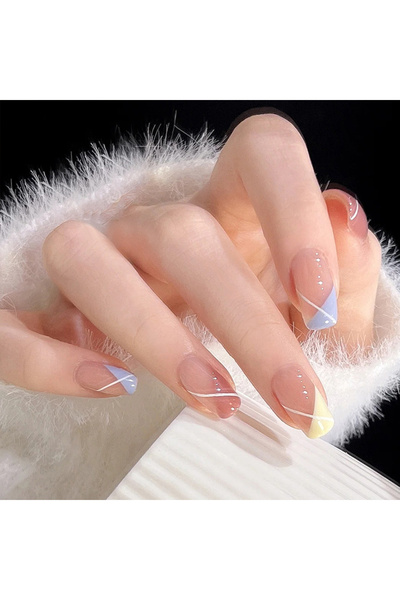 Choice R731 ٢٤ قطعة من الأظافر الاصطناعية الطويلة شبه المنحرفة، مع قطعة واحدة...